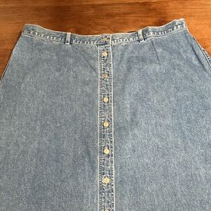 vintage Lauren Ralph Lauren denim button front skirt 24W